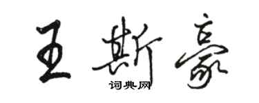 骆恒光王斯豪行书个性签名怎么写