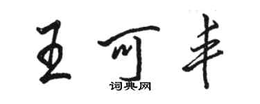 骆恒光王可丰行书个性签名怎么写