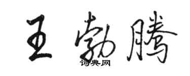 骆恒光王勃腾行书个性签名怎么写