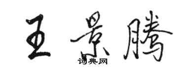 骆恒光王景腾行书个性签名怎么写