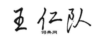 骆恒光王仁队行书个性签名怎么写