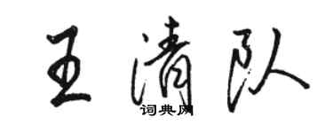 骆恒光王清队行书个性签名怎么写