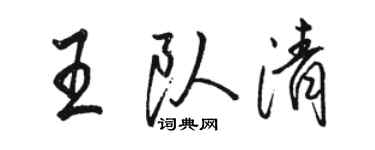 骆恒光王队清行书个性签名怎么写