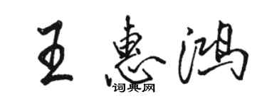 骆恒光王惠鸿行书个性签名怎么写