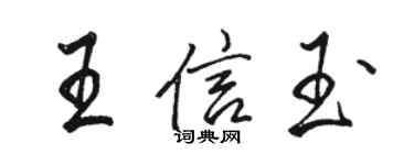 骆恒光王信玉行书个性签名怎么写