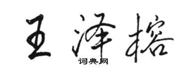 骆恒光王泽榕行书个性签名怎么写