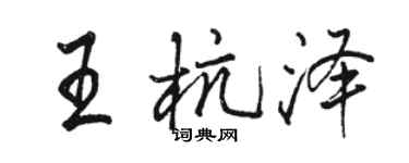 骆恒光王杭泽行书个性签名怎么写