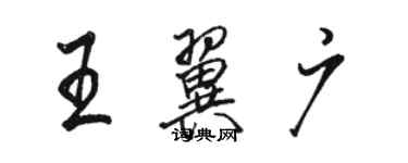 骆恒光王翼广行书个性签名怎么写