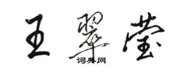 骆恒光王翠莹行书个性签名怎么写