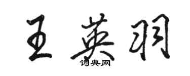 骆恒光王英羽行书个性签名怎么写