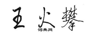 骆恒光王火攀行书个性签名怎么写