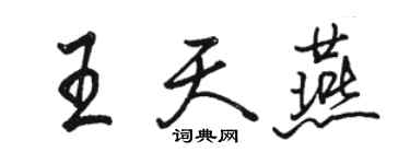 骆恒光王天燕行书个性签名怎么写