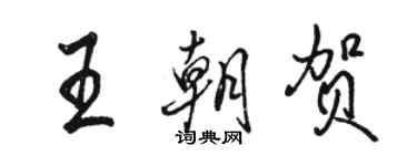 骆恒光王朝贺行书个性签名怎么写