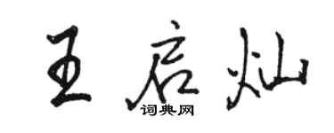 骆恒光王启灿行书个性签名怎么写