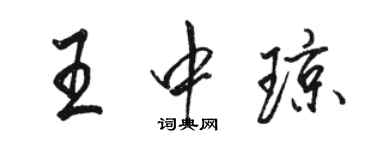 骆恒光王中琼行书个性签名怎么写