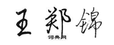 骆恒光王郑锦行书个性签名怎么写