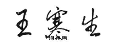 骆恒光王寒生行书个性签名怎么写