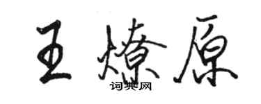 骆恒光王燎原行书个性签名怎么写