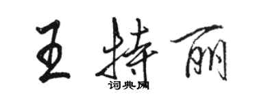 骆恒光王特丽行书个性签名怎么写