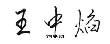 骆恒光王中焰行书个性签名怎么写