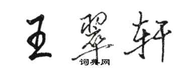 骆恒光王翠轩行书个性签名怎么写