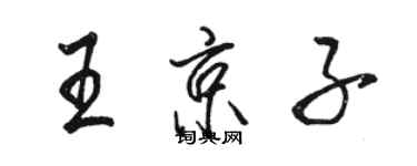 骆恒光王京子行书个性签名怎么写