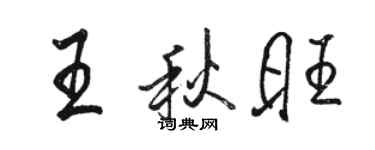 骆恒光王秋旺行书个性签名怎么写