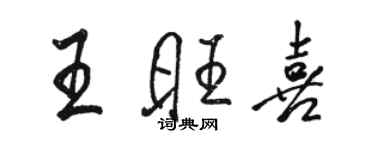 骆恒光王旺喜行书个性签名怎么写