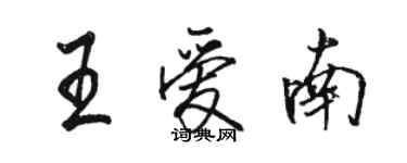 骆恒光王爱南行书个性签名怎么写
