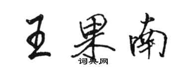 骆恒光王果南行书个性签名怎么写