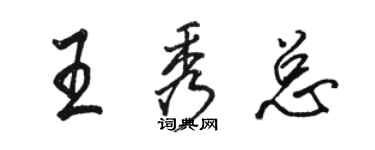 骆恒光王秀总行书个性签名怎么写