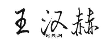 骆恒光王汉赫行书个性签名怎么写