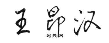 骆恒光王昂汉行书个性签名怎么写