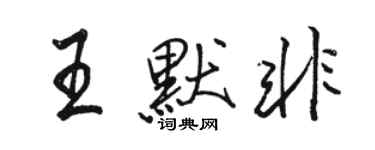 骆恒光王默非行书个性签名怎么写