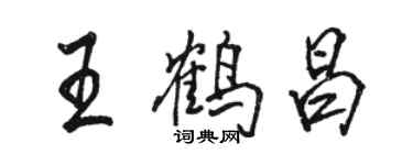 骆恒光王鹤昌行书个性签名怎么写