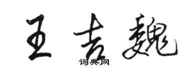骆恒光王吉魏行书个性签名怎么写