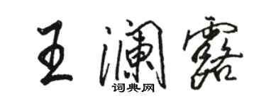 骆恒光王澜露行书个性签名怎么写