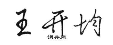 骆恒光王开均行书个性签名怎么写