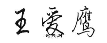 骆恒光王爱鹰行书个性签名怎么写