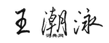 骆恒光王潮泳行书个性签名怎么写
