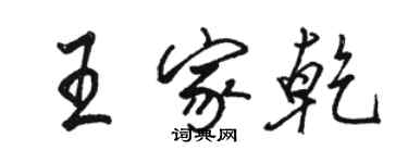 骆恒光王家乾行书个性签名怎么写