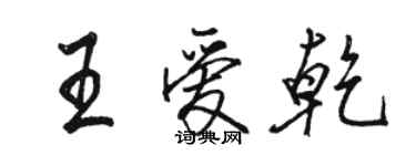 骆恒光王爱乾行书个性签名怎么写