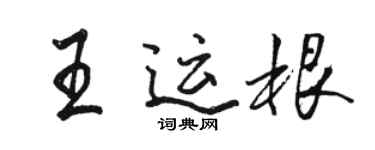骆恒光王运根行书个性签名怎么写
