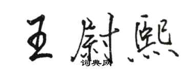 骆恒光王尉熙行书个性签名怎么写