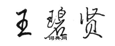 骆恒光王碧贤行书个性签名怎么写