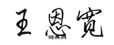 骆恒光王恩宽行书个性签名怎么写