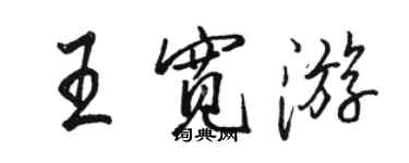 骆恒光王宽游行书个性签名怎么写