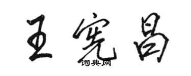 骆恒光王宪昌行书个性签名怎么写