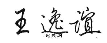 骆恒光王逸谊行书个性签名怎么写