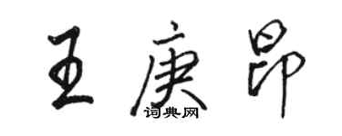 骆恒光王庚昂行书个性签名怎么写